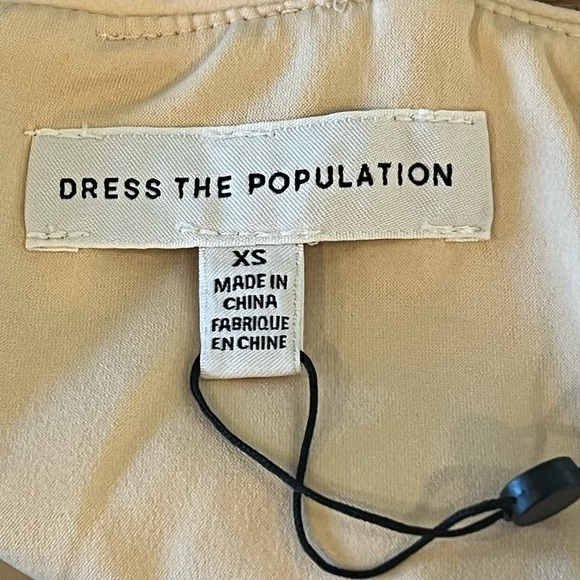 DRESS THE POPULATION KADY SEQUIN TIERED TULLE DRESS IN CREAM MULTI NWT SIZE XS - Picture 13 of 16